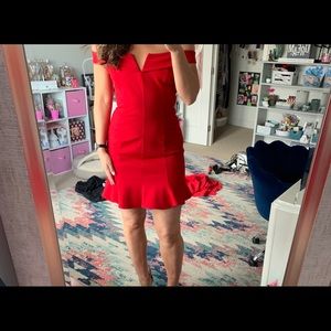 Red Adelyn Rae Mini Off The Shoulder Dress